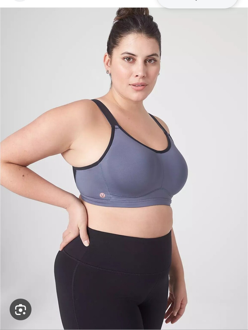 Livi High Impact Black Grey Wicking Underwire Athletic Sports Bra 38F - Picture 1 of 10